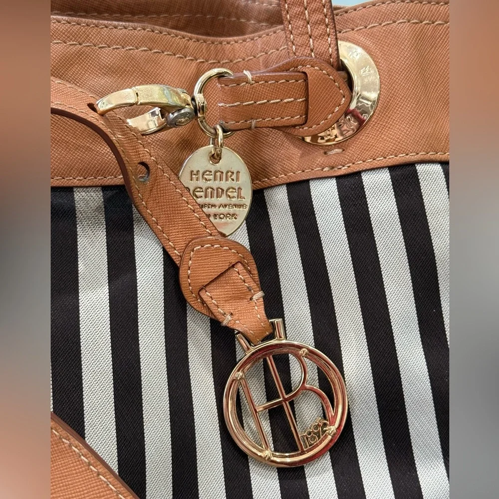 Henri Bendel Centennial Signature Stripe Bucket Crossbody w/ dustbag